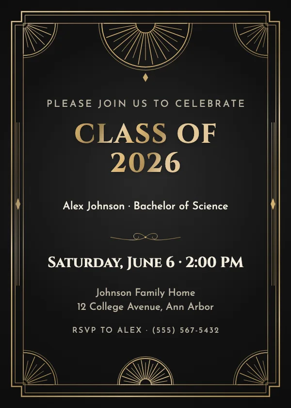 Grand Deco Graduation Invitation