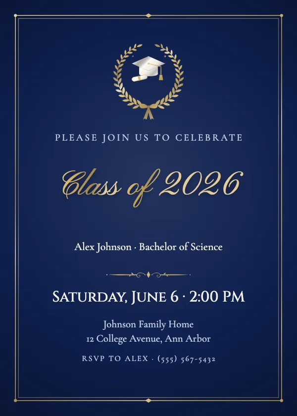 Laurel Honours Graduation Invitation
