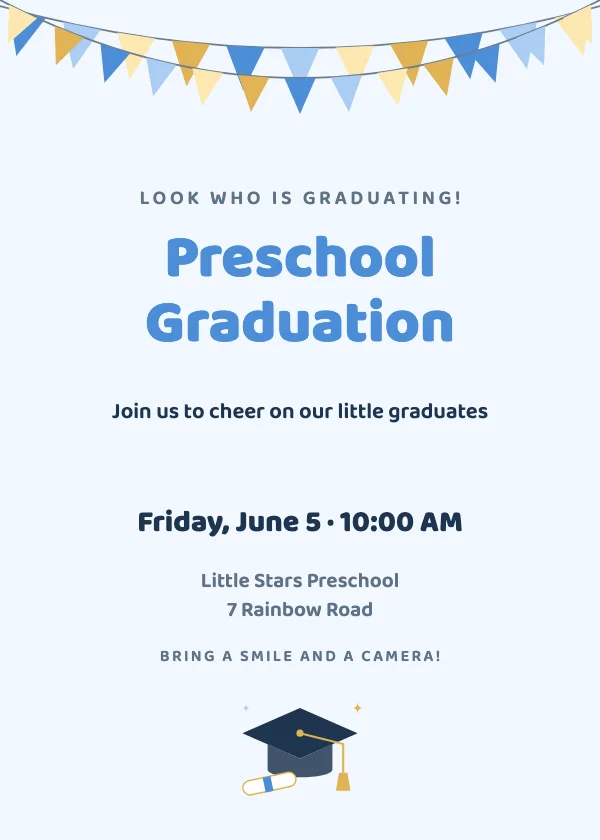 Preschool Graduation Invitation