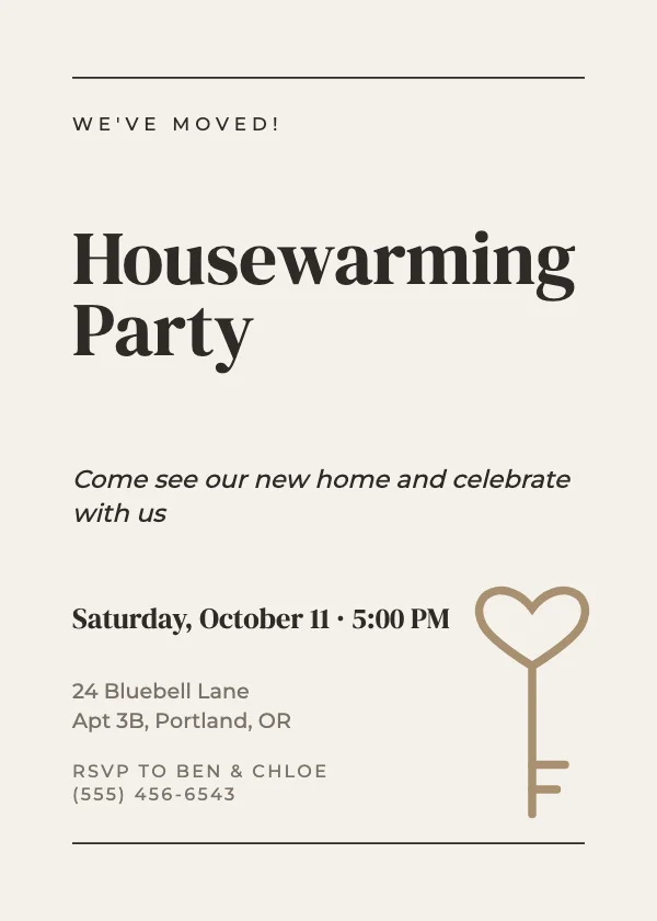 Editorial Housewarming Invitation