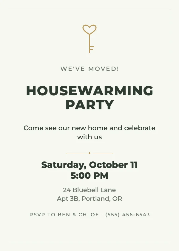 New Keys Housewarming Invitation