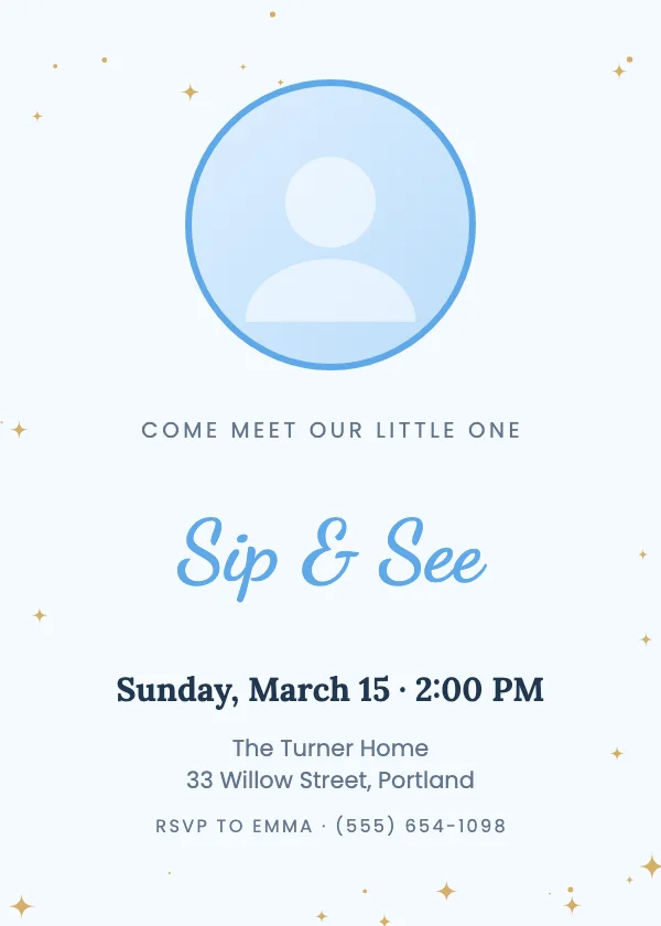 Photo Welcome Naming Ceremony Invitation
