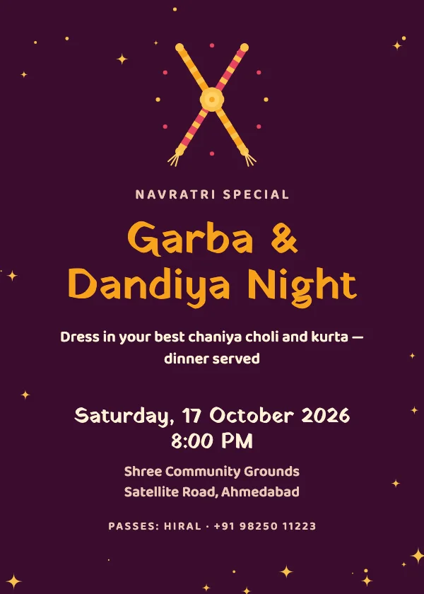 Dandiya Night Navratri Invitation