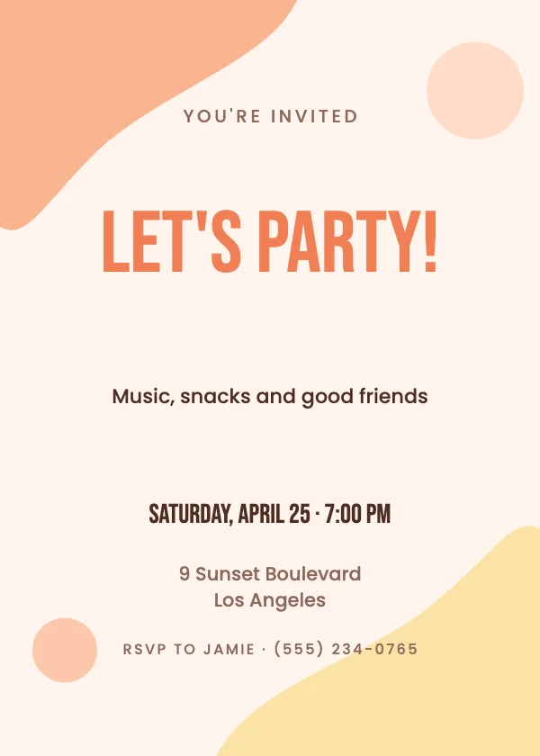 Colour Pop Party Invitation