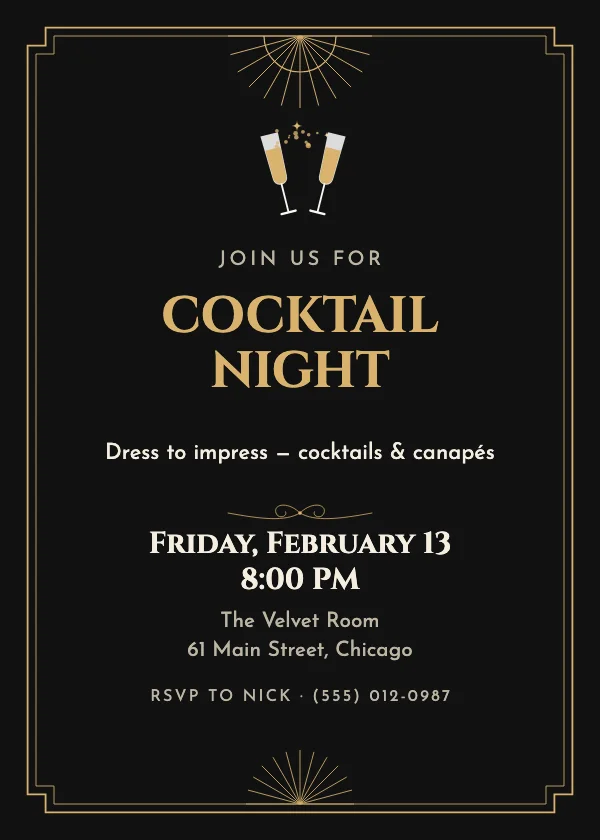 Gatsby Night Party Invitation