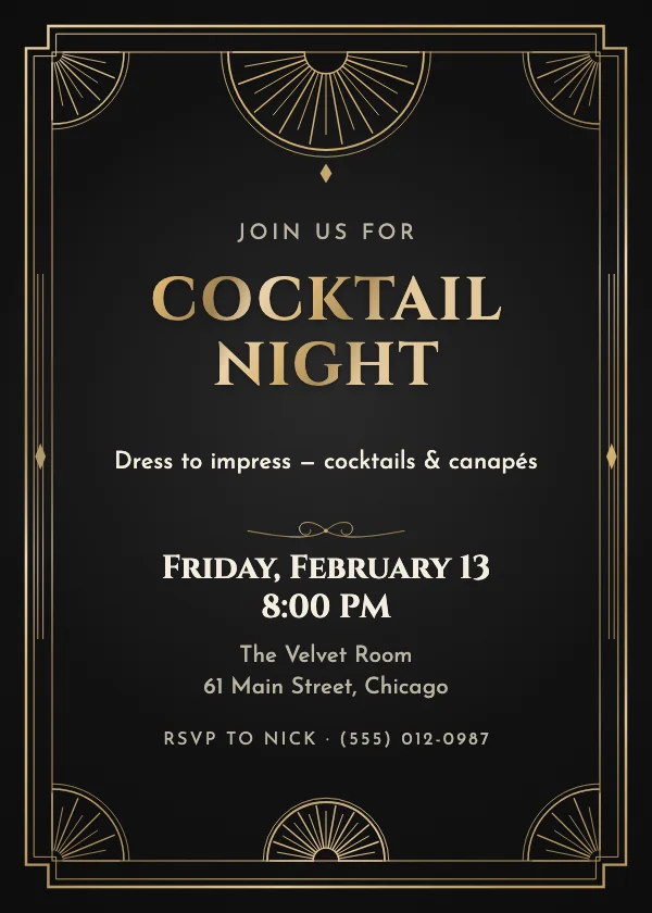 Grand Deco Party Invitation