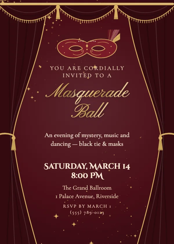 Masquerade Party Invitation