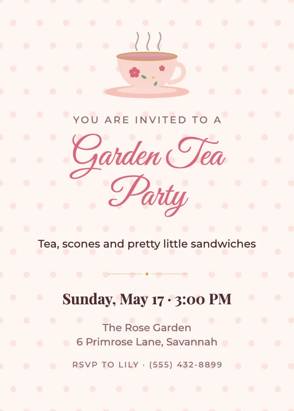 Tea Party Party Invitation