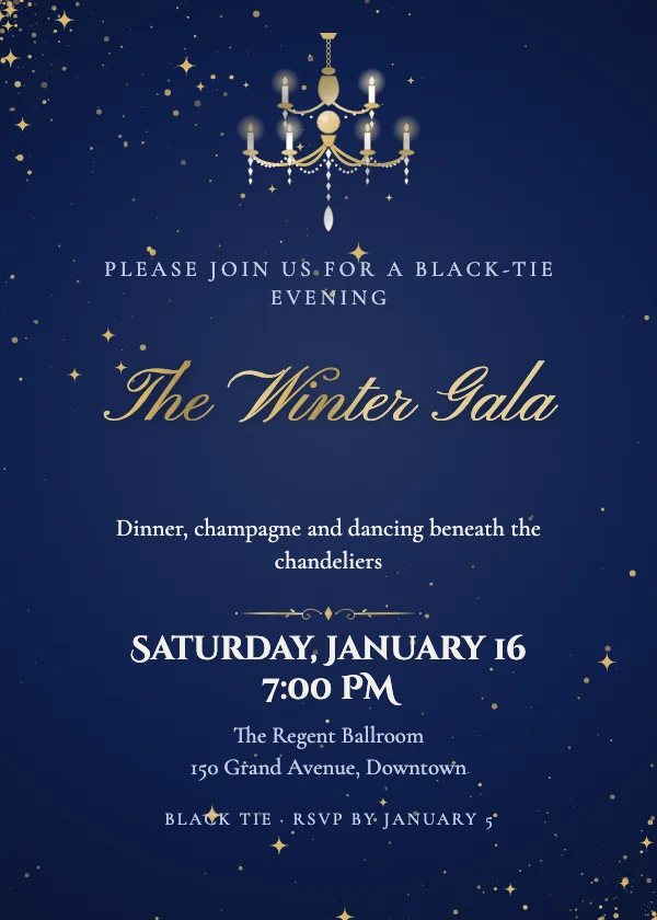 Chandelier Ballroom Party Invitation