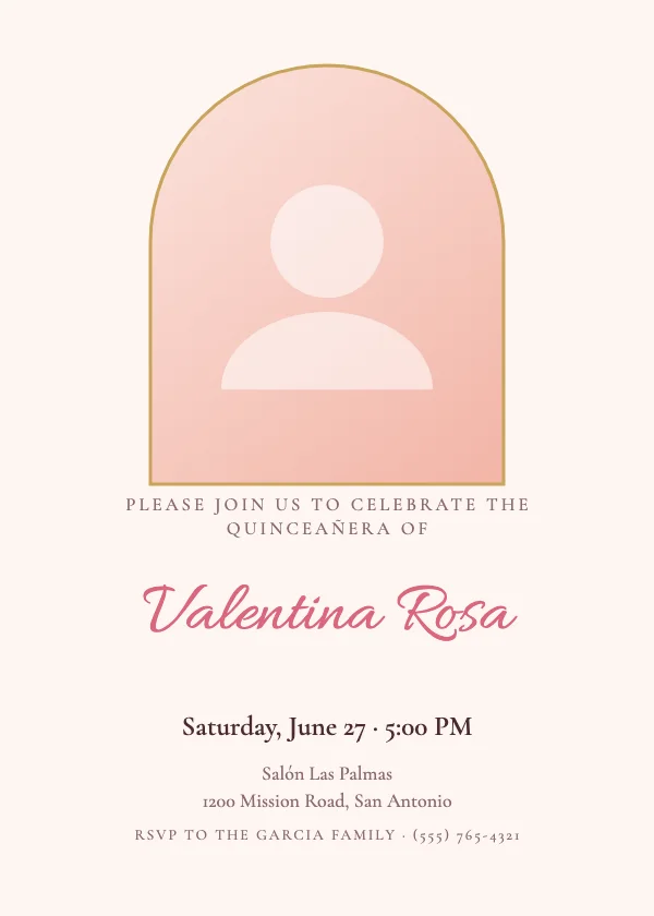 Arch Photo Quinceañera Invitation