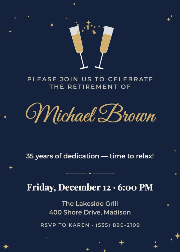 Cheers Retirement Invitation