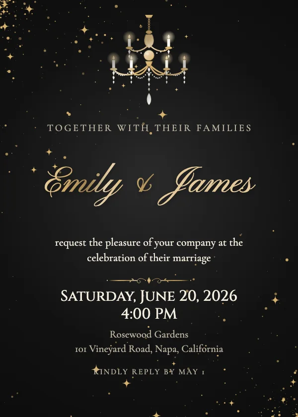 Chandelier Ballroom Wedding Invitation