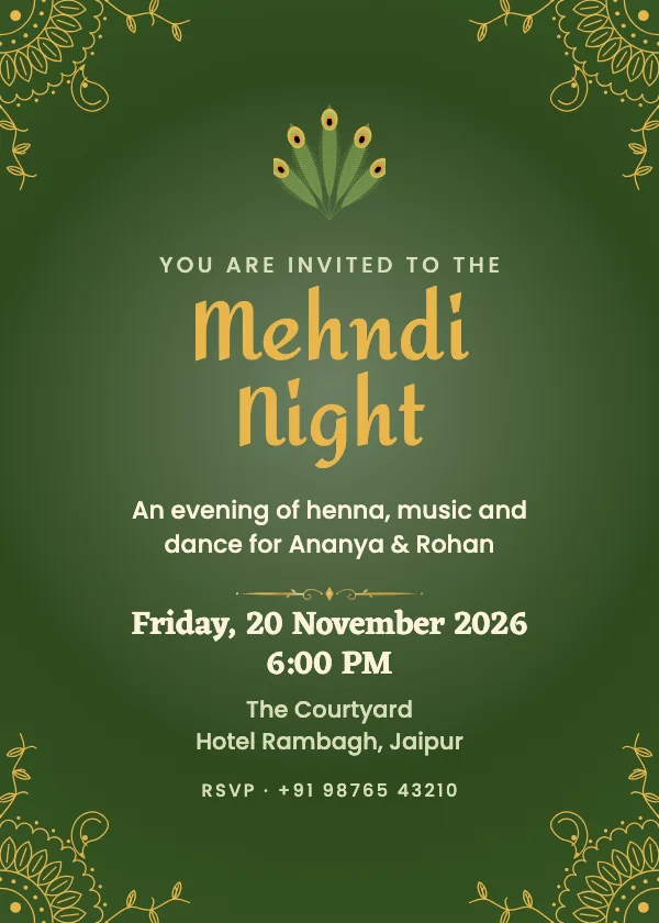 Mehndi Luxe Wedding Invitation