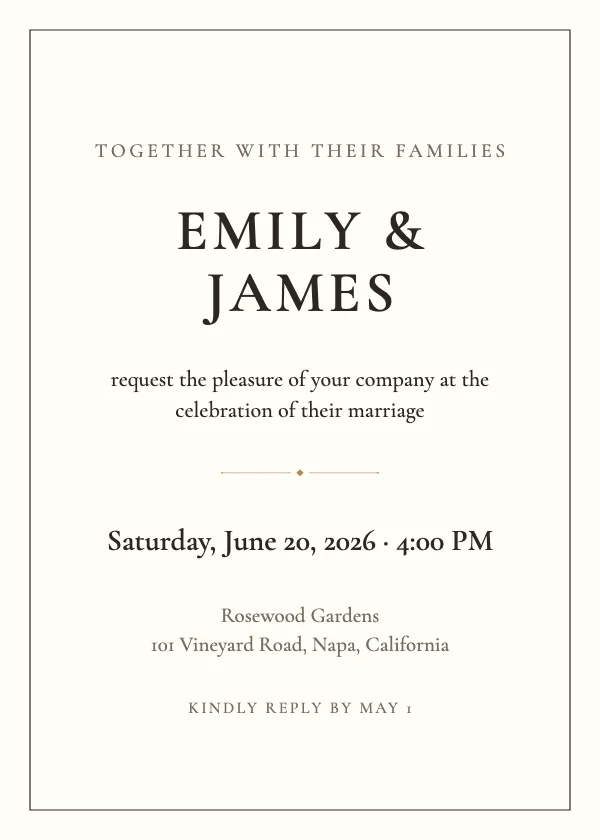 Modern Minimal Wedding Invitation