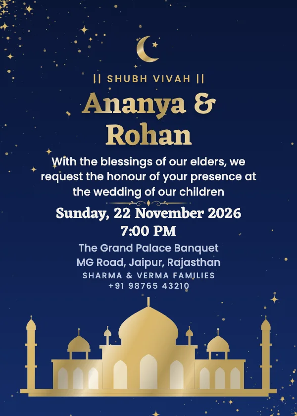 Palace Nights Wedding Invitation