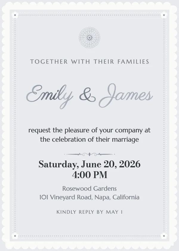 Pearl Lace Wedding Invitation