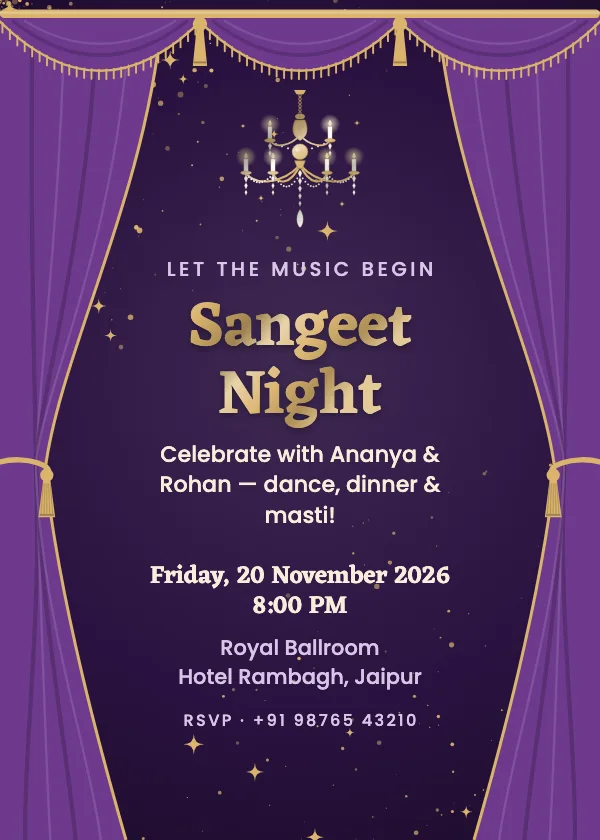 Sangeet Soirée Wedding Invitation