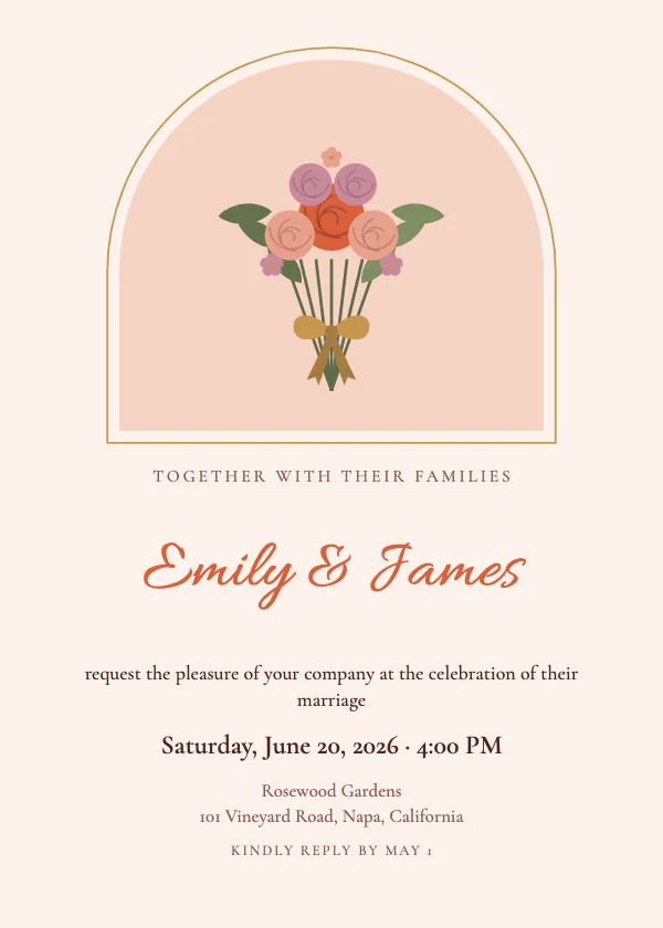 Terracotta Arch Wedding Invitation