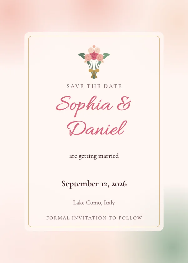 Vellum Bouquet Wedding Invitation