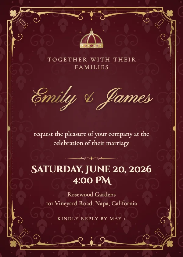 Velvet Baroque Wedding Invitation