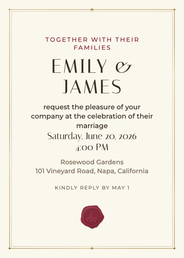 Wax Seal Wedding Invitation