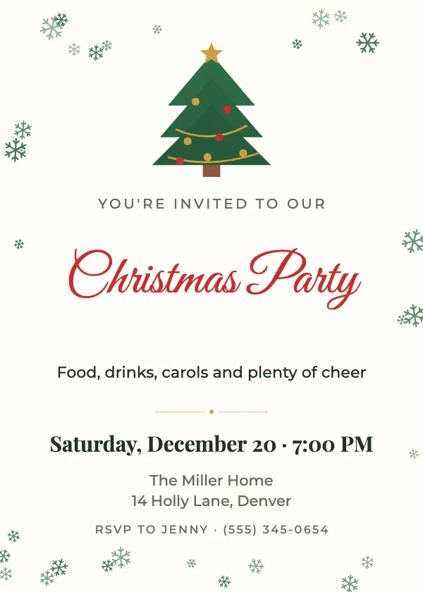 Christmas Tree Christmas Party Invitation
