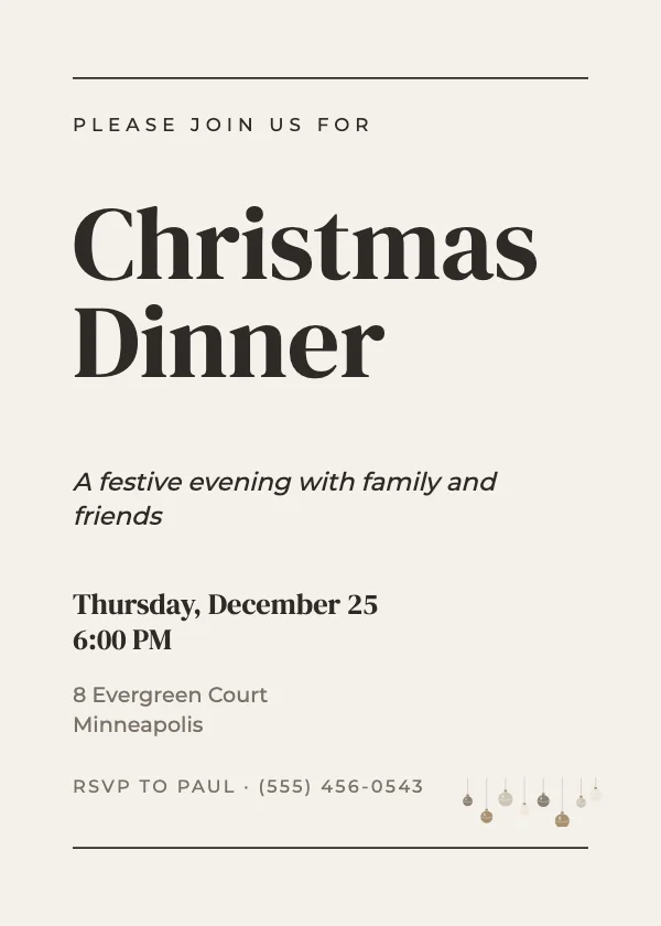 Editorial Christmas Party Invitation