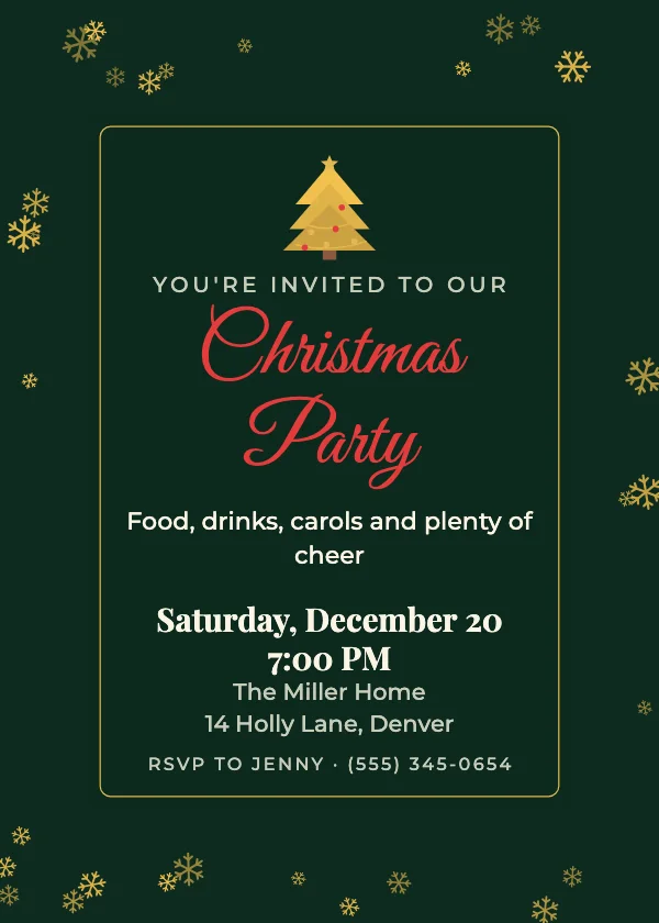 Vellum Snow Christmas Party Invitation