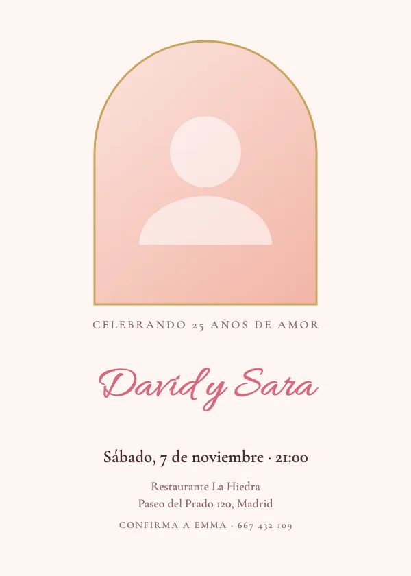 Invitación de aniversario Con foto