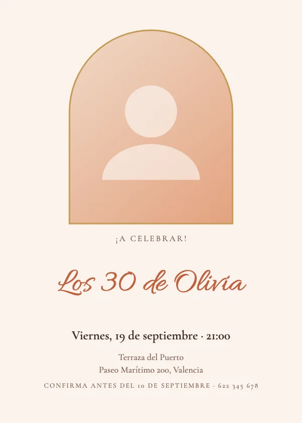Invitación de cumpleaños Foto en arco