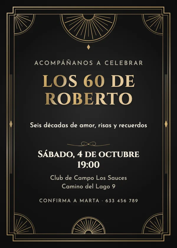 Invitación de cumpleaños Gala de etiqueta
