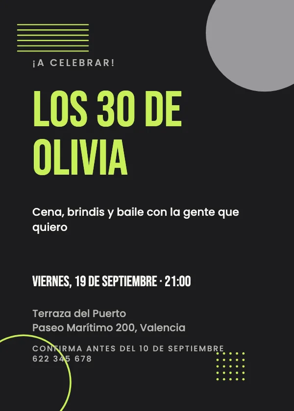 Invitación de cumpleaños Moderna atrevida