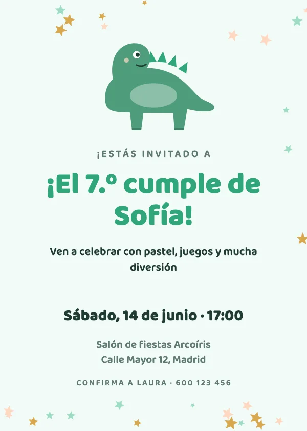 Invitación de cumpleaños Aventura de dinosaurios