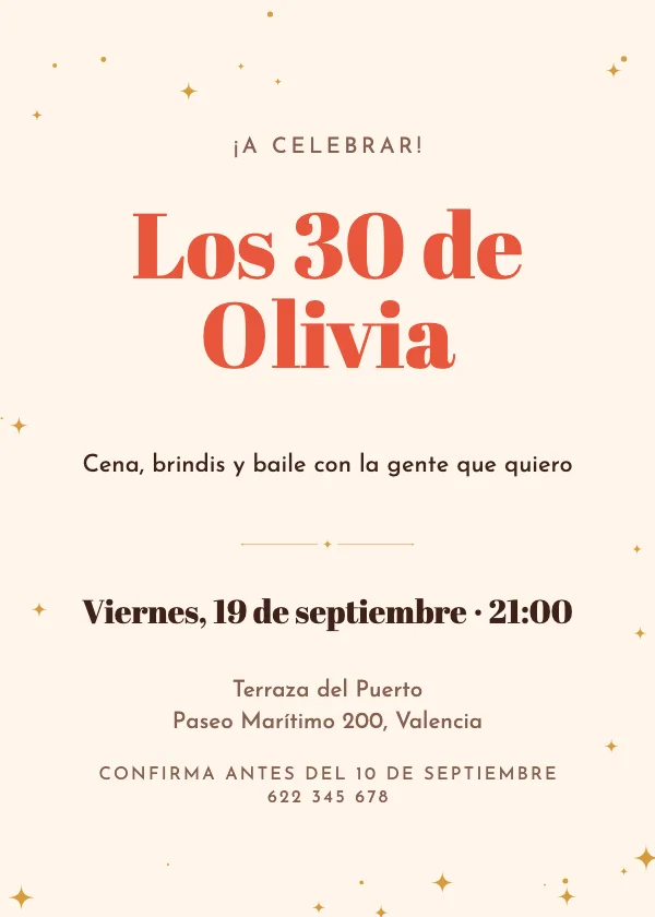Invitación de cumpleaños Glamour retro