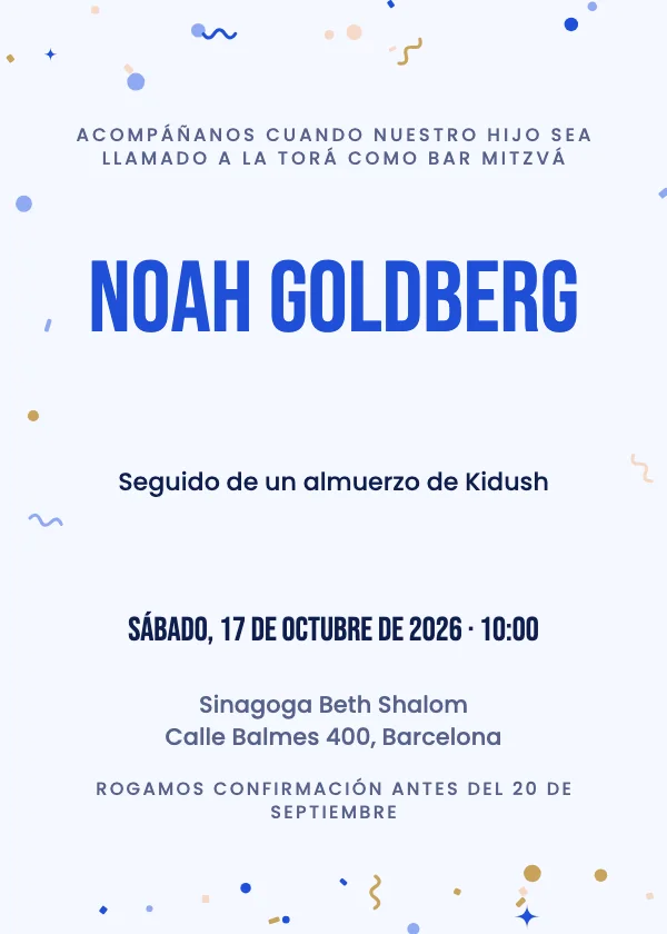 Invitación de Bar Mitzvá Moderna atrevida