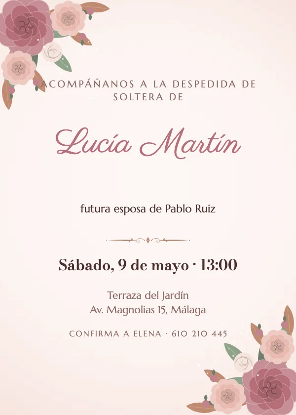 Invitación de Bridal Shower Peonías de lujo