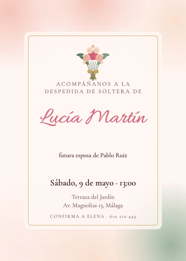 Invitación de Bridal Shower Ramo en vitela
