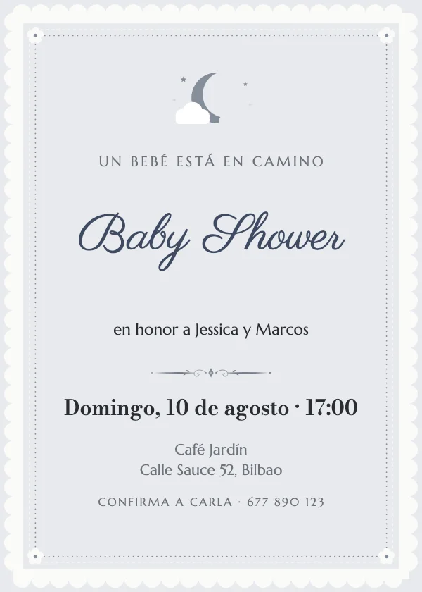 Invitación de baby shower Encaje de perlas