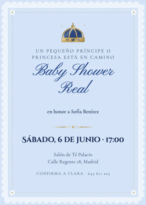 Invitación de baby shower Pequeño príncipe