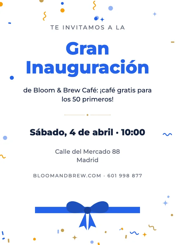 Invitación para evento Gran inauguración