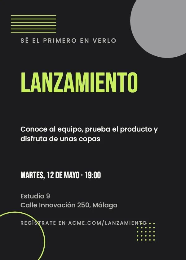 Invitación para evento Lanzamiento