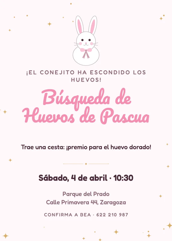 Invitación de Pascua Conejito de Pascua