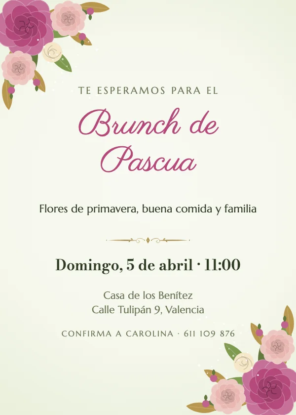 Invitación de Pascua Peonías de lujo