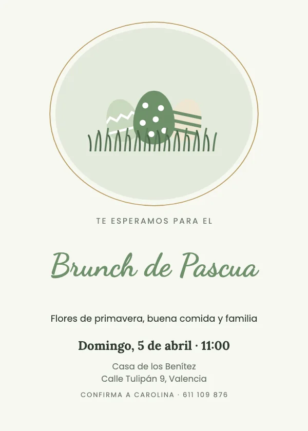 Invitación de Pascua Jardín en óvalo