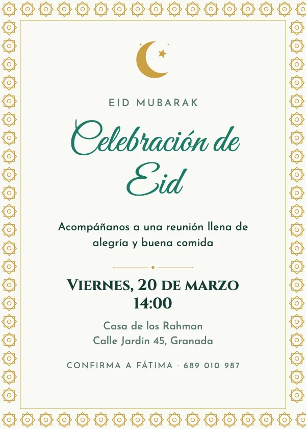 Invitación de Eid Geométrica