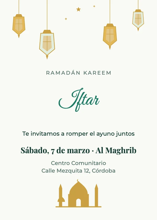 Invitación de Eid Iftar
