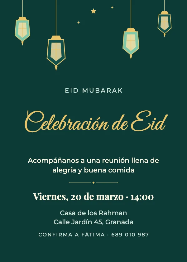 Invitación de Eid Faroles