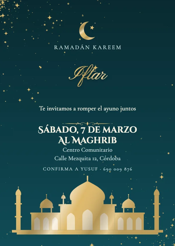 Invitación de Eid Noches de palacio