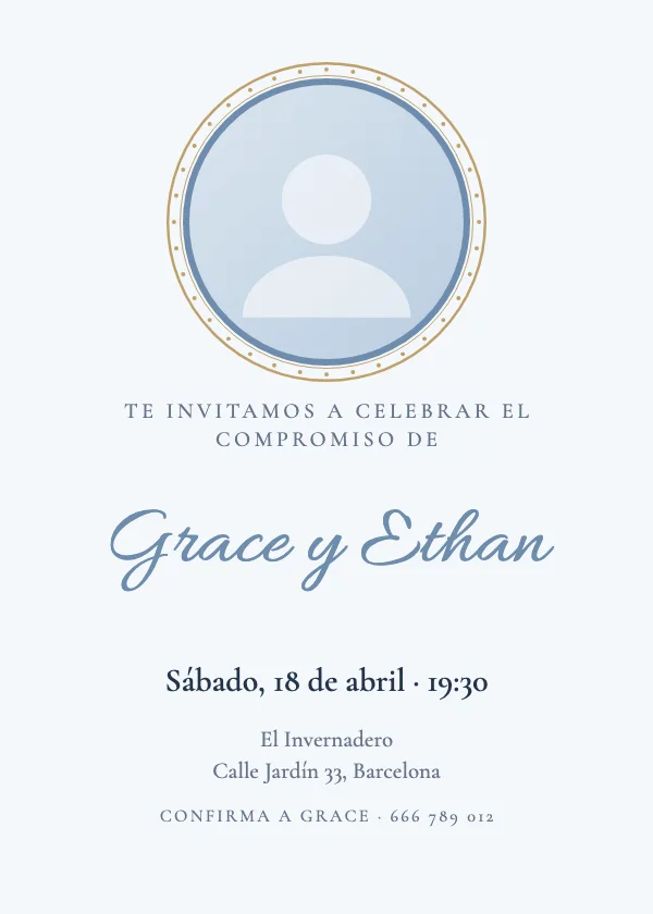 Invitación de compromiso Con foto