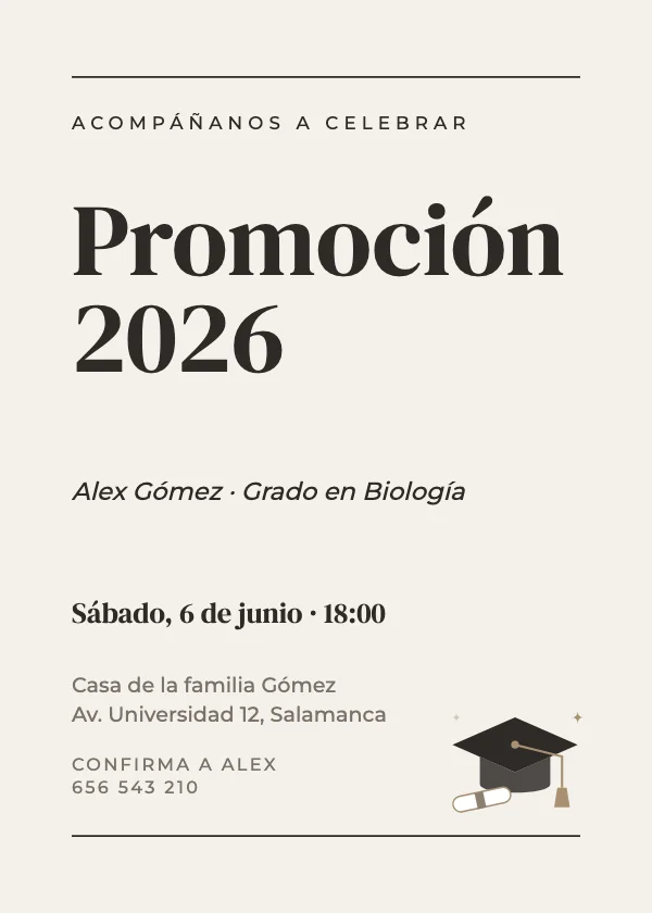 Invitación de graduación Editorial